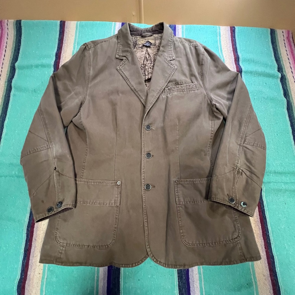 North River Outfitters Chore Coat Mens Large Brown Cotton Canvas Utility Jacket